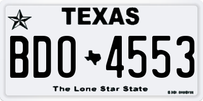 TX license plate BDO4553
