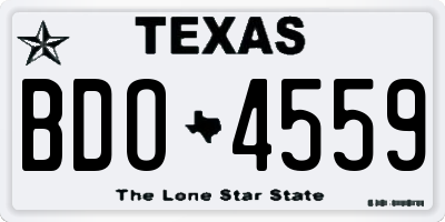 TX license plate BDO4559