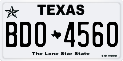 TX license plate BDO4560