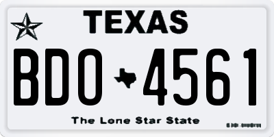 TX license plate BDO4561