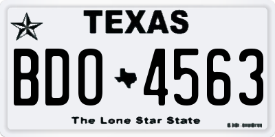 TX license plate BDO4563