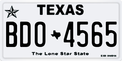 TX license plate BDO4565