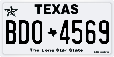 TX license plate BDO4569