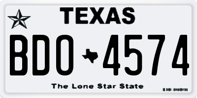 TX license plate BDO4574