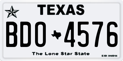 TX license plate BDO4576