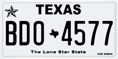 TX license plate BDO4577