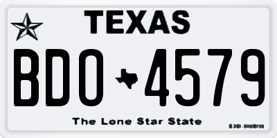 TX license plate BDO4579