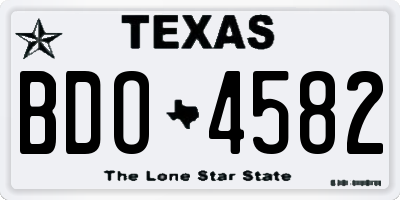 TX license plate BDO4582