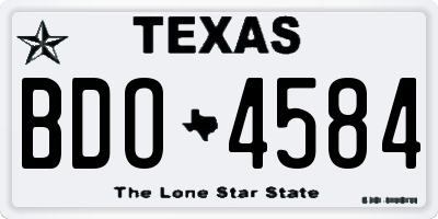 TX license plate BDO4584