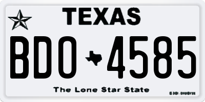 TX license plate BDO4585