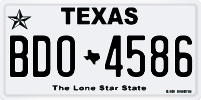 TX license plate BDO4586