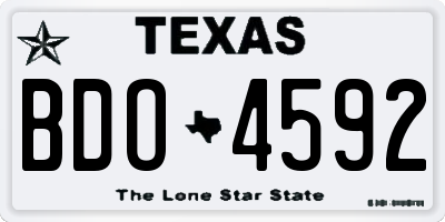 TX license plate BDO4592
