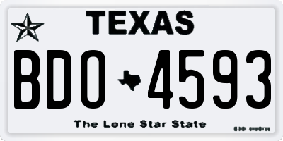 TX license plate BDO4593