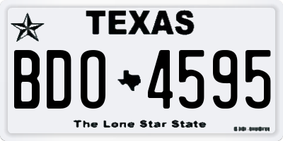 TX license plate BDO4595