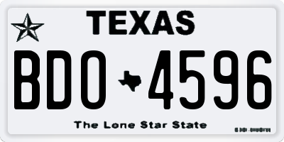 TX license plate BDO4596