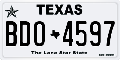 TX license plate BDO4597