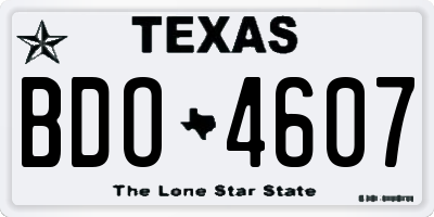 TX license plate BDO4607