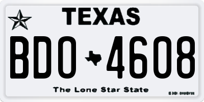 TX license plate BDO4608