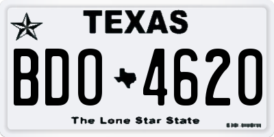 TX license plate BDO4620