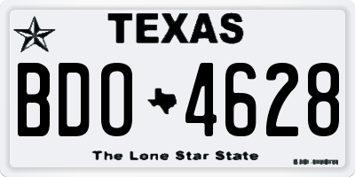 TX license plate BDO4628