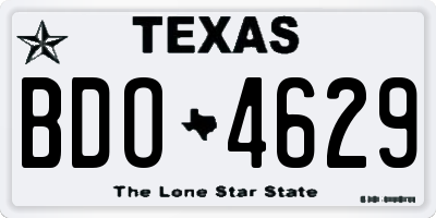 TX license plate BDO4629