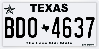 TX license plate BDO4637