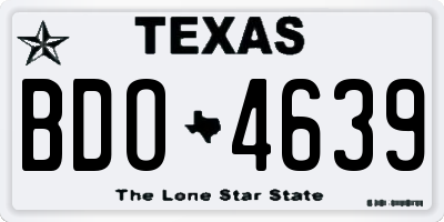 TX license plate BDO4639