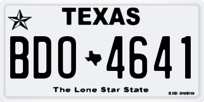 TX license plate BDO4641