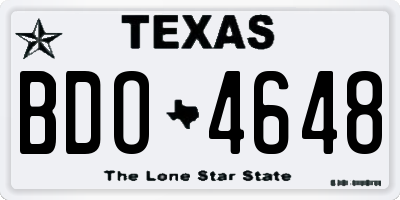 TX license plate BDO4648