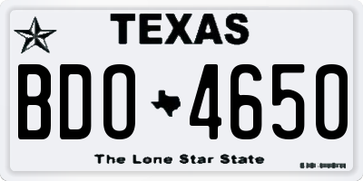 TX license plate BDO4650