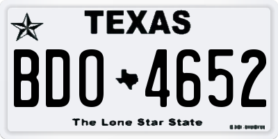 TX license plate BDO4652