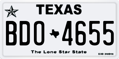 TX license plate BDO4655