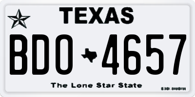 TX license plate BDO4657