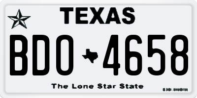 TX license plate BDO4658