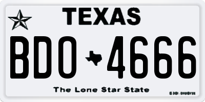 TX license plate BDO4666
