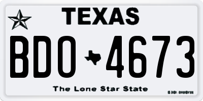 TX license plate BDO4673