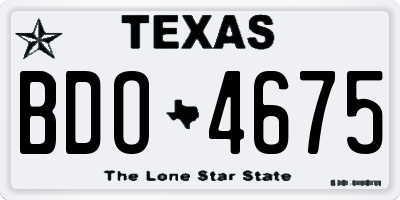 TX license plate BDO4675