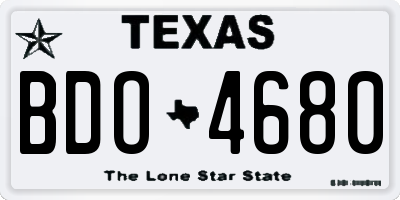 TX license plate BDO4680