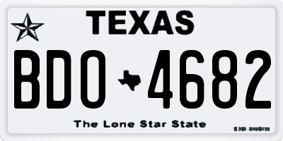 TX license plate BDO4682