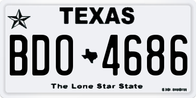 TX license plate BDO4686