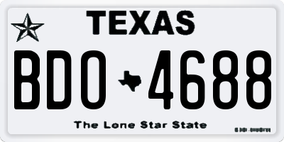 TX license plate BDO4688