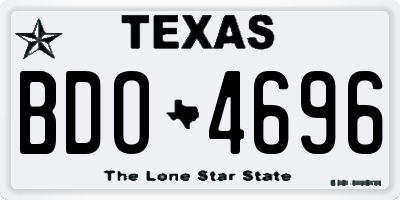 TX license plate BDO4696