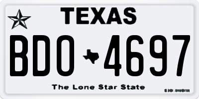 TX license plate BDO4697