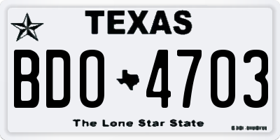 TX license plate BDO4703