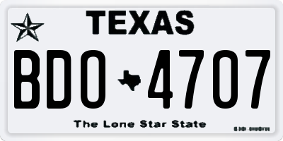 TX license plate BDO4707