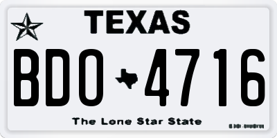 TX license plate BDO4716