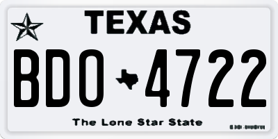 TX license plate BDO4722