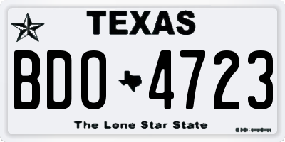 TX license plate BDO4723