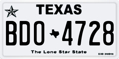 TX license plate BDO4728