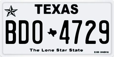 TX license plate BDO4729